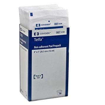 Covidien Dressing TELFA NON-ADHERENT NON-ADHESIVE 3" x 8" Sterile PK/1 BX/50 (ref# 1238)