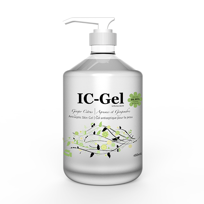 Hand Sanitizer/ IC-Gel | Antiseptic Skin Gel - 480ml (70% Ethanol + emollients to moisture skin)